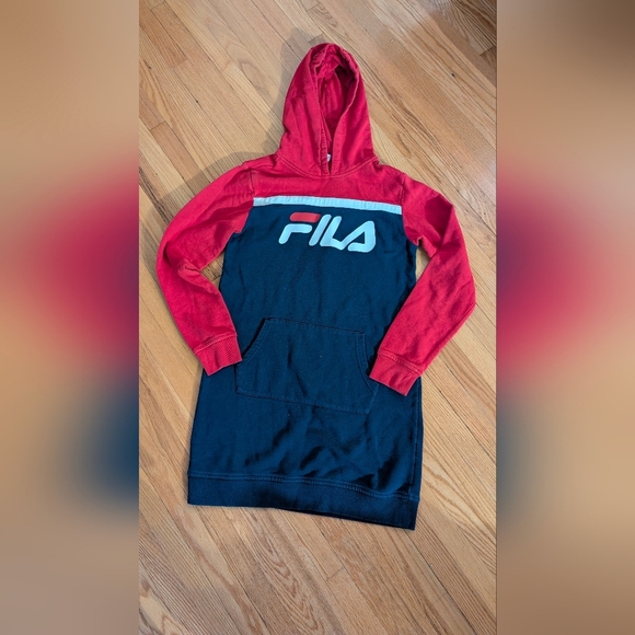 Fila Red and Blue Teen Hoodie Dress - Picture 1 of 5